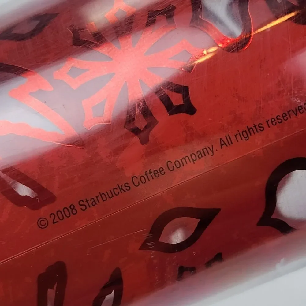 ☕️Starbucks 2008 Holiday Red Dove & Snowflake 12oz Travel Tumbler